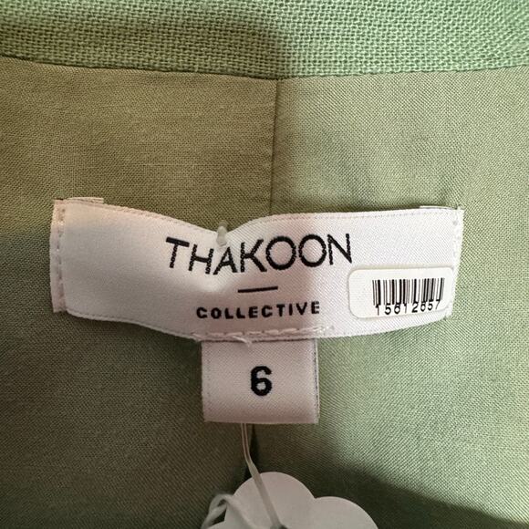 Thakoon Collective Green Oversized Linen Blend Blazer Women’s Size 6 Lightweight - Picture 7 of 9